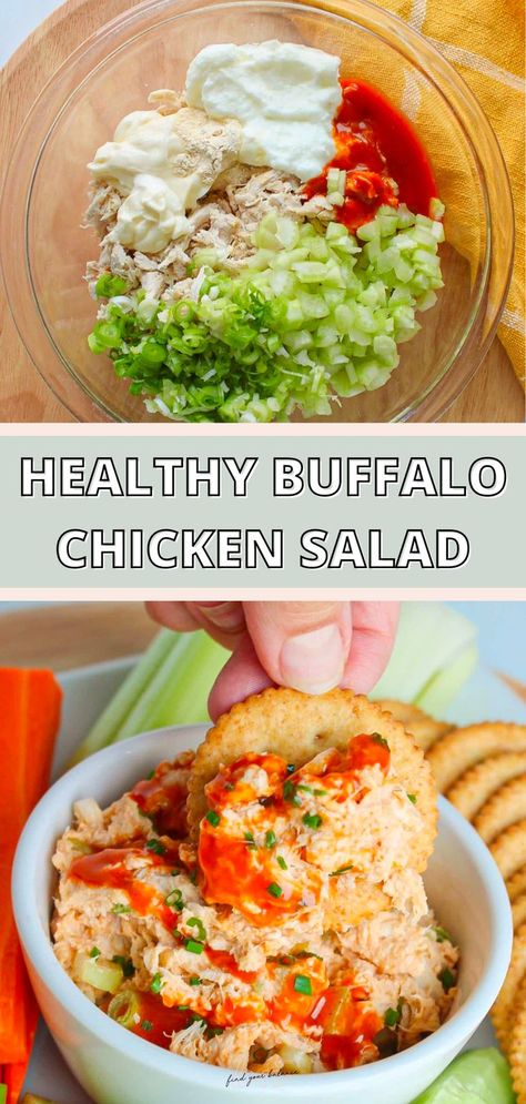 Healthy Buffalo Chicken Salad, Buffalo Chicken Salad Recipe, Sandwiches Wraps, Chicken Lunch, Buffalo Chicken Salad, Healthy Lunch Snacks, Healthy Lunch Meal Prep, Healthy Buffalo Chicken, Chicken Salad Recipe