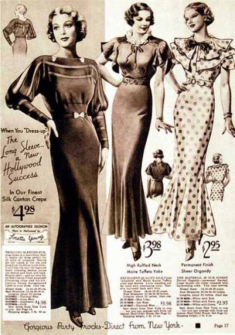 Fashion in the 1930s: Clothing Styles, Trends, Pictures & History Decade Outfits, 1930s Fashion Dresses, Rockabilly Mode, 1930's Dresses, Vintage Fashion 1930s, 1930 Fashion, Fashion 30s, Gene Kelly, Mae West