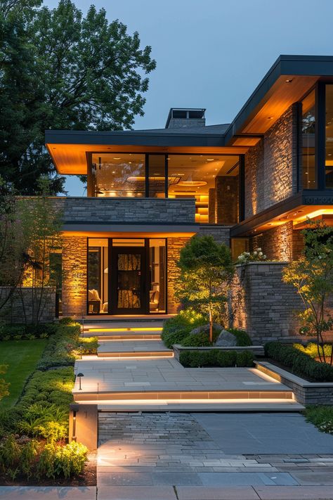 13 Secrets To A Stunning Rustic Modern Exterior for Your Home - DreamyHomeStyle Rustic House Design Exterior, Contemporary Modern House Exterior, Rustic Modern House Exterior, Rustic Contemporary Home Exterior, Beautiful Homes Exterior Modern, Cabin House Exterior, Rustic Modern Exterior, Modern Rustic House Exterior, Modern Rustic Exterior