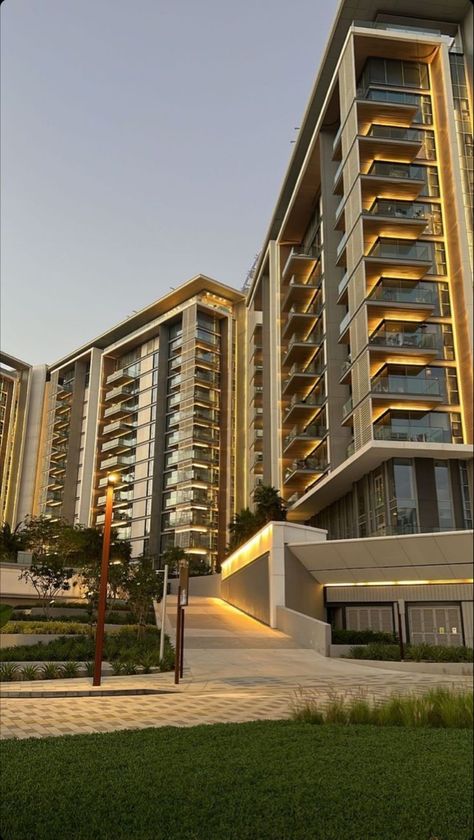 Luxury Apartments Exterior Modern, Condominium Aesthetic, Property Investment Aesthetic, Apartemen Aesthetic, Luxury Apartment Exterior, Luxury Apartments Exterior, Condominium Interior Design, Luxury Apartment Building, Luxury Condominium