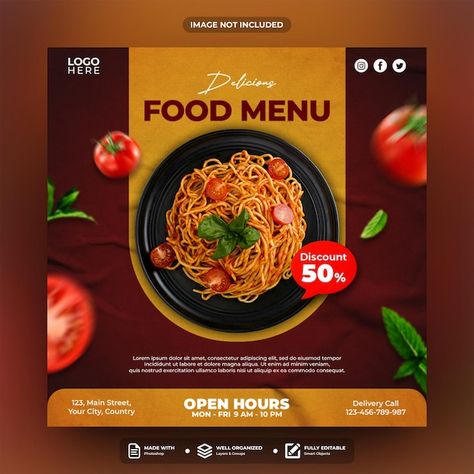 Food Offers Poster, Food Social Media Post Design Ideas, Cake Ads Design, Social Media Food Post Ideas, Social Media Post For Food, Burger Social Media Post Design, Social Media Post Design Graphics, Food Graphic Design Social Media, Food Posters Design