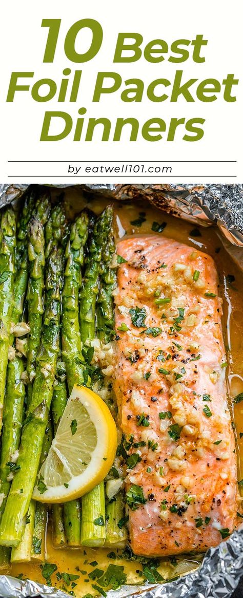 Foil Packets Recipes - #foilpackets #recipes #eatwell101 - Extremely versatile, food in foil packets can be baked in the oven OR grilled right on your barbecue! Oven Foil Packets, Foil Pack Recipes, Fish In Foil Packets, Grilled Foil Packets, Tin Foil Dinners, Asparagus Recipes Oven, Oven Salmon, Foil Pack Dinners, Foil Packet Dinners