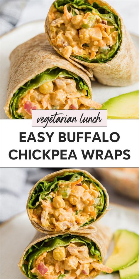 Try this buffalo chickpea wrap for a healthy and plant based meal. This easy recipe is perfect for a vegetarian lunch at home or for work. These chickpea wraps are fast to make and packed with flavor. Enjoy the best chickpea wrap using a tortilla for a satisfying bite. Buffalo Chickpea Wrap, Lunches Under 300 Calories, Wraps Recipes Vegetarian, Healthy Lunch Wraps, Chickpea Wrap, Packable Lunches, Vegetarian Wraps, Lunch At Home, Buffalo Chickpea