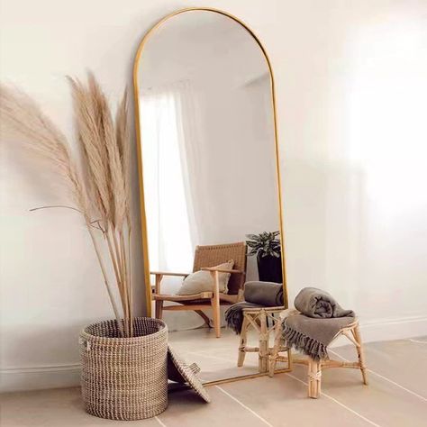 Large Bedroom Mirror, Arched Full Length Mirror, Mirror Bedroom Decor, Mirror Standing, Mirror Decor Living Room, Mirror Wall Living Room, Living Room Mirrors, Bedroom Mirror, Length Mirror