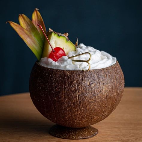 PINA COLADA sailor jerry spiced rum shaken with ‘the original’ coco lopez coconut cream, pine lime juice and finally topped off with our own housemade coconut foam Coco Lopez, Coconut Drinks, Yummy Dessert, Sailor Jerry, Spiced Rum, Bar Room, Pina Colada, Mini Bar, Coconut Cream