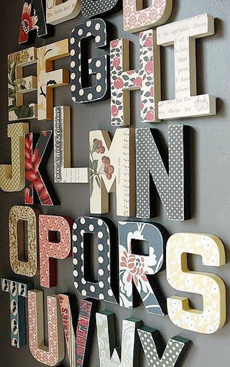 12 Fun DIY Craft Letter Decoration Ideas Paper Letters, Paper Mache Letters, Local Crafts, Crafty Craft, Craft Time, Letter Paper, Wooden Letters, Diy Hacks, Paper Crafting