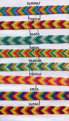 Colorful Chevron Friendship Bracelets limited by BrandiisBoutique Different Types Of Bracelets, Types Of Bracelets, Bracelet Chevron, Chevron Friendship Bracelets, String Bracelet Patterns, Diy Friendship Bracelets Tutorial, Friendship Bracelet Patterns Easy, Yarn Bracelets, Cute Friendship Bracelets