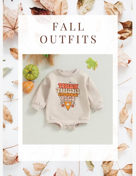 Thick Thighs & Pumpkin Pie Baby Bubble Romper Sweatshirt Romper, Thanksgiving 2023, Newborn Halloween, Baby Bubble Romper, Romper Long Sleeve, Newborn Baby Girl Outfit, Pumpkin Sweatshirt, Baby Girl Outfit, Baby Bubble