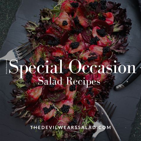 A great collection of special occasion salad recipes perfect for all festive gatherings, celebrations and parties. Easy to follow special occasion salad recipes #saladrecipes #salads #specialoccasionrecipes #specialoccasionsalads #specialoccasionsidedish #saladsforfestiveparties #festivesidesalads #festivesidedish Luxury Salad Recipes, Gourmet Side Salad, Pretty Salads Presentation, Fancy Winter Salad, Valentine Salad Recipes, Fancy Dinner Salad, Fancy Salads Recipes, Family Style Salad, Fancy Side Salad