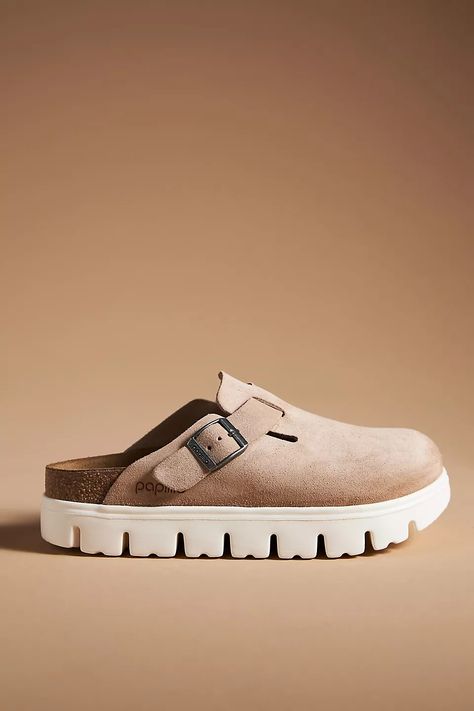 Birkenstock Boston Chunky Clogs | Anthropologie Clog Outfits, Chunky Clogs, Birkenstock Styles, Dolce Vita Heels, Platform Clogs, Birkenstock Boston, Womens Mules, Beauty Gifts, Leather Clogs