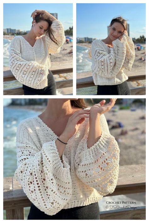 Vintage Lace Sweater Crochet Pattern Crochet Blouses For Women, Crochet Lace Vest Pattern, Vintage Crochet Top Pattern, Vintage Crochet Cardigan Pattern, Crochet Lace Sweater Pattern Free, Add Crochet To Clothing, Elegant Crochet Patterns, Crochet Patterns Free Sweater, Vintage Crochet Patterns Free