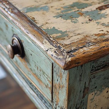 Distressed Furniture DIY - 8 Easy Ways That Work - The Honeycomb Home Distressed Finish On Wood, Grungy Painted Furniture, Distressed Furniture Diy Chalk Paint, Rust Colored Painted Furniture, Mineral Fusion Paint Furniture, How To Age Furniture, How To Distress Painted Wood, Soda Blaster Furniture, Bleached Furniture Diy