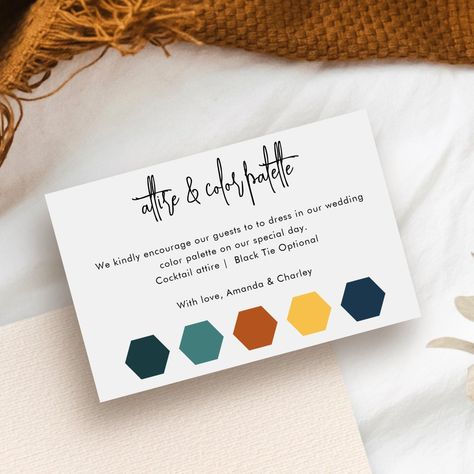 Wedding Enclosure Cards wedding attire color palette qr code scan enclosure card wedding color palette dress code information wedding attire wedding details card details insert enclosure card qr code scan me modern minimal script wedding website Black Tie Optional, Wedding Details Card, Wedding Enclosure Cards, Black White Wedding, Cocktail Attire, Wedding Color Palette, Color Inspo, Wedding Color, Stylish Wedding