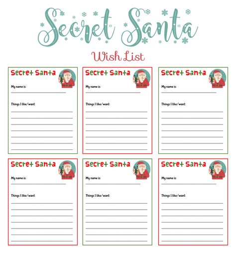 Secret Santa Wish List Template Secret Santa Survey Free Printable, Secret Santa Wishlist Template, Secret Santa Printable Free, Gift Exchange List Template, Secret Santa Wish List Printable, Secret Santa Cards Free Printable, Secret Santa List Template Free, Christmas Secret Santa List, Free Printable Secret Santa Wish List