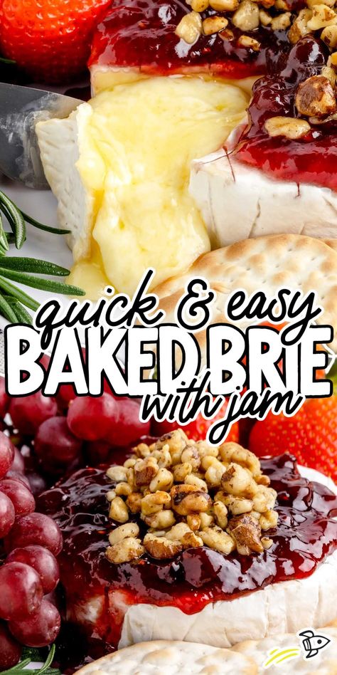 Bree Cheese Toppings, Strawberry Brie Appetizer, Cooked Brie Cheese, Baked Brie In Brie Baker, Gluten Free Baked Brie, Bre Cheese Ideas, How To Bake Brie In Oven, How To Serve Brie Cheese, Brie And Jam Appetizer