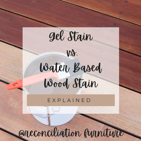 Gel Stain vs. Water Based Wood Stains- What’s the difference anyway? Water Based Wood Stain, Furniture Painting Tips, Wood Stain Colors, Furniture Flipping, Wood Stains, Blue Gel, Water Based Stain, Mineral Spirits, Gel Stain