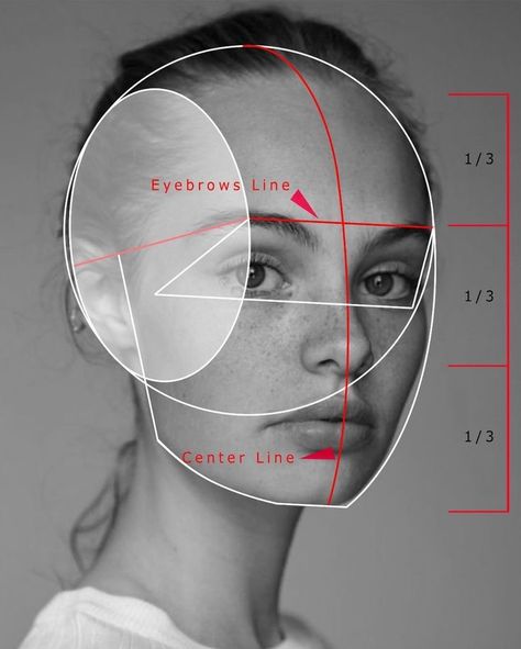 125186064638263952-IdeaPin-page-1-image Woman's face with facial proportions grid for art or makeup tutorial. | Sky Rye Design Face References Art, How To Draw The Head, Face Structure Reference, Drawings To Copy, Head Reference Drawing, Museum Drawing, Portrait Drawing Tips, Head Sketch, Head Study