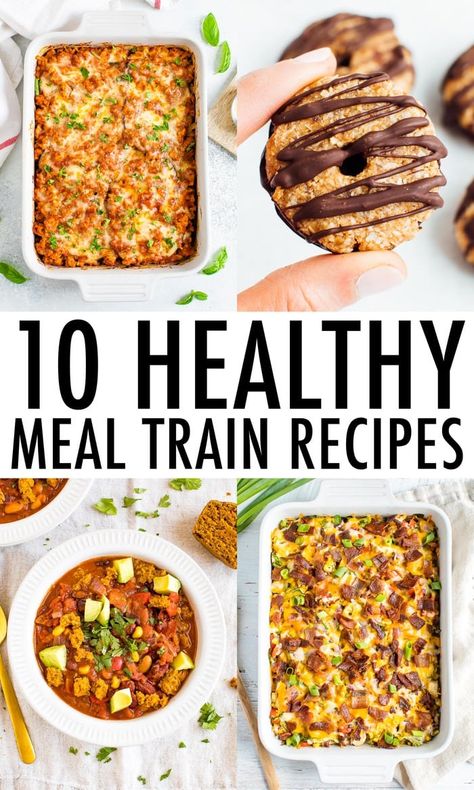 Looking for healthy meal train recipes to make for your friend who just had a baby? I've got you covered with a variety of ideas along with meal train etiquette and tips for hosting. #mealtrain #newbaby #eatingbirdfood #mealtrainrecipe Meal Train Ideas Dinners, Meal Train Ideas, Meal Train, Take A Meal, Clean Dinner Recipes, Easy Breakfast Options, Mom Recipes, Meal Train Recipes, Clean Eating Dinner