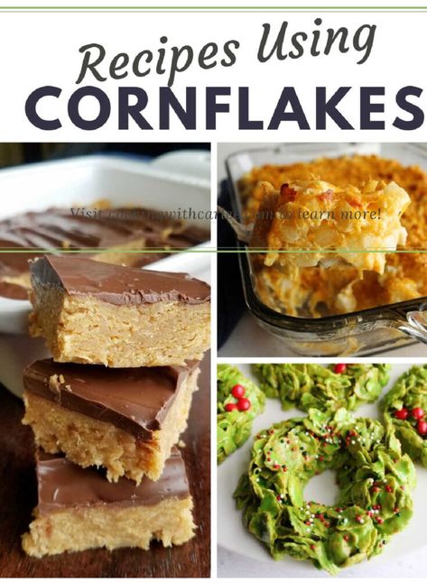 Cornflake Appetizer, Corn Flakes And Peanut Butter, Corn Flakes Recipes Dinners, Uses For Corn Flakes, Cornflake Chews Recipe, Recipes With Cornflakes Cereal, Things To Make With Corn Flakes, Corn Flake Cookies No Bake, Corn Flake Dessert