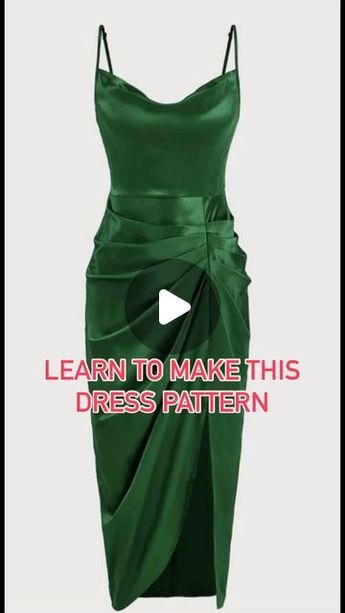 How To Sew Dresses For Beginners, Pattern Dress Sewing Tutorials, Stitching Dresses Tutorials, Knot Dress Pattern, Dress Drafting, Silk Dress Pattern, Drape Dress Pattern, Evening Dress Sewing Patterns, Sleeveless Top Pattern