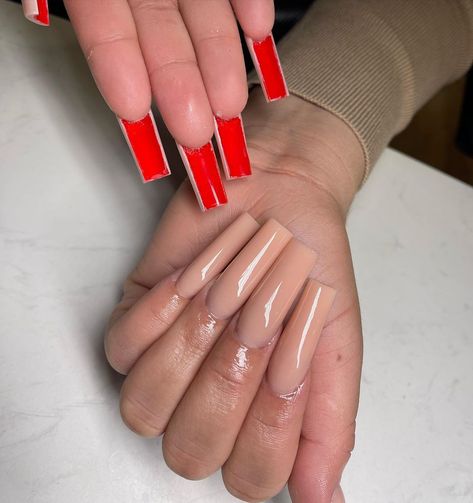 Bottom Nails, Red Bottom Nails, Nail Designs Bling, Acrylic Toe Nails, Super Cute Nails, Long Acrylic Nail Designs, Grunge Nails, Cute Acrylic Nail Designs, Acrylic Nails Coffin Pink