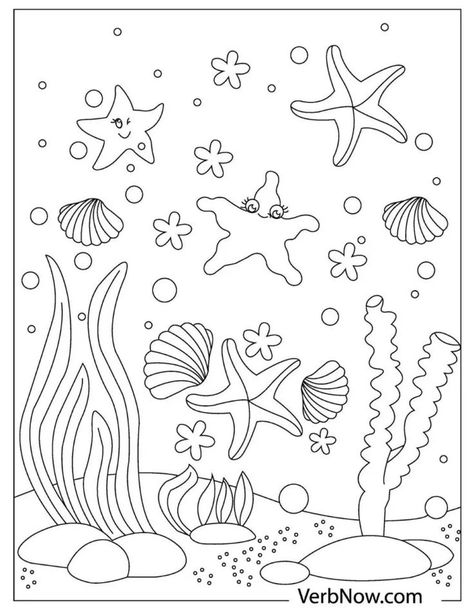 Color a starfish resting on a coral reef in this detailed ocean scene. Ideal for nature enthusiasts! #StarfishAndCoral #OceanExploration #ColoringForKids Sea Stars, Ocean Scenes, Beautiful Sea, Marine Animals, Ocean Creatures, Animal Coloring Pages, Fish Art, Underwater World, Coral Reef