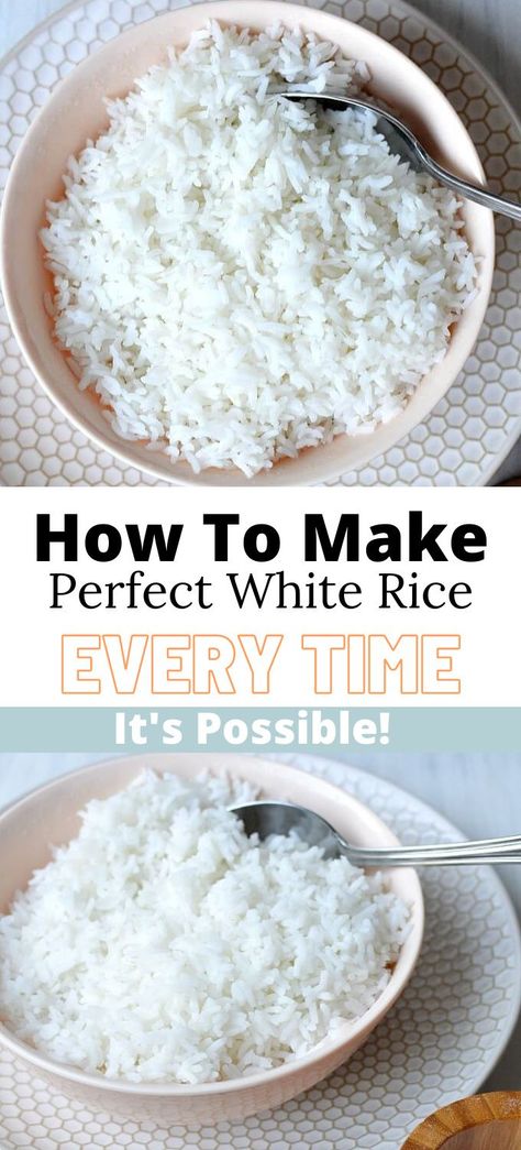 Chinese White Rice Recipe, Best White Rice, Make White Rice, Perfect White Rice, Mac And Cheese Recipe Soul Food, Fast Metabolism Recipes, White Rice Recipes, Rice On The Stove, Gluten Free Dinner Easy