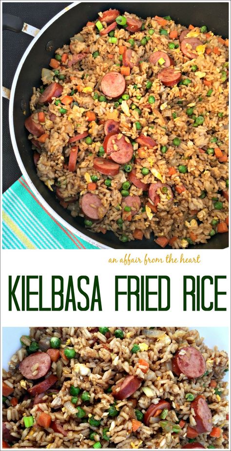 Kielbasa And Rice, Fried Kielbasa, Kielbasa Rice, Kabasa Recipes, Polska Kielbasa, Smoked Sausage Recipes, Kielbasa Recipes, Heart Recipes, Sausage Dishes