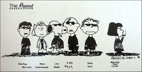 The Peanut Underground, not to be confused with the Velvet one via Dangerous Minds Maureen Tucker, Warhol Factory, Underground Tattoo, The Velvet Underground & Nico, Dark Wave, The Velvet Underground, Peanuts Characters, Lou Reed, Rock N’roll