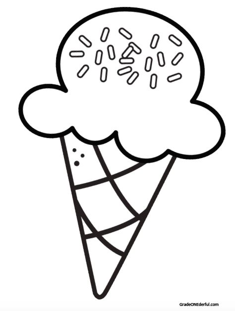 Colouring Sheets For Preschoolers, Colouring Pages For Preschoolers, Drawing Sheets For Colouring, Colouring Worksheets For Preschoolers, Ice Cream Colouring Sheet, Ice Cream Cone Coloring Page, Color Pictures For Kids Free Printable, Picture For Colouring, Colouring Pages For Kids Easy