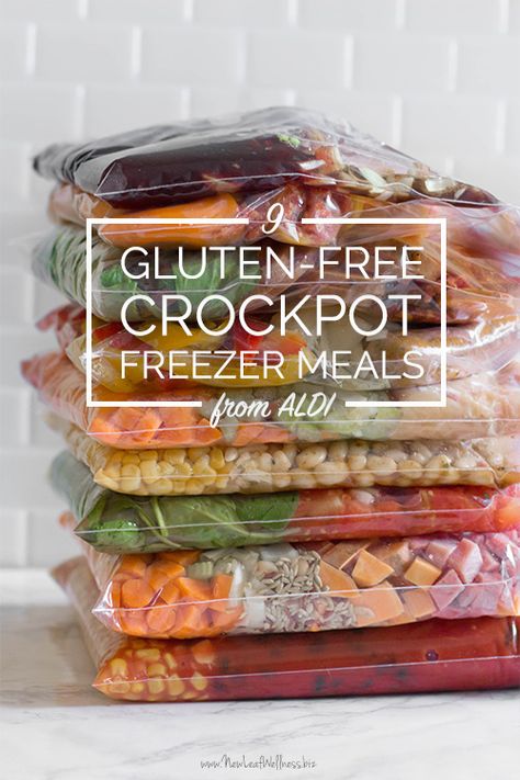 10 Free ALDI Freezer Meal Plans That Will Change Your Life Meals From Aldi, Gluten Free Crockpot, Gluten Free Freezer Meals, Free Printable Grocery List, Crockpot Freezer Meals, Printable Grocery List, Freezer Meal Planning, Paleo Crockpot, Gluten Free Living