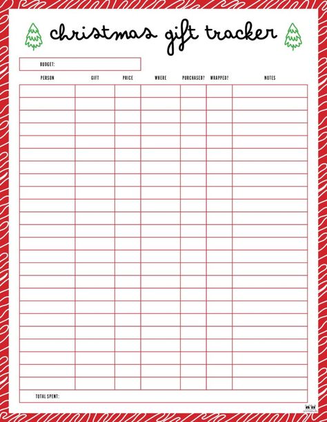 Choose from 20 unique Christmas gift list templates to keep track of all your Christmas gift buying over the holidays. Print from home. 100% FREE! Christmas Gift Planning Free Printable, Christmas Gift Budget Printable, Christmas Gift Checklist Printable, Christmas Gift Organizer Printables Free, Christmas Present Tracker, Christmas Gift Printables Free, Christmas Gift List Template, Gift Template Printable, Gift Tracker Free Printable