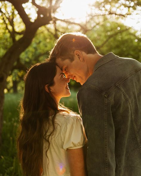 part ii of this cutie patootie session.🌤🌳🤎 . . . #couplesphotography #couples #couplesphotographer #ontariocouplesphotographer #ontariophotographer #photographer #blythphotographer #goderichphotographer #blythcouplesphotographer #goderichcouplesphotographer #candid #candidcouplesphotos #clintonphotographer #engaged #engagement #engagementphotos #engagementphotographer #ontarioengagementphotographer #goderichengagementphotographer #clintonengagementphotographer #huroncountyphotographer #huron... Couple Almost Kiss Reference, Partner Photoshoot Poses, Lds Engagement Pictures, Couples Photoshoot In Creek, Story Telling Couple Photoshoot, Couples Photoshoot Woods, Engagement Photos Playful, Indie Couple Photoshoot, Ethereal Engagement Photos