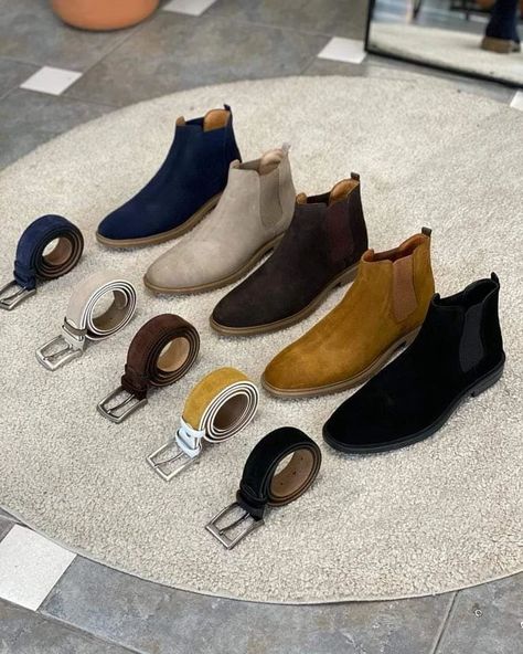 Suede Chelsea Boots 🔥 Which shade speaks your style?! Men’s Brown Chelsea Boot Outfit, Suede Chelsea Boots Men Outfit, Boots For Men Casual, Suede Boots Men, Mens Chelsea Boots, Mens Shoes Casual, Mens Outdoor Fashion, Mens Suede Boots, Boots Men Outfit