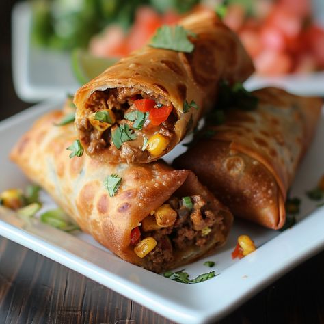 Copycat Chili’s Southwest Egg Rolls are a delightfully crispy appetizer that’s filled with a savory blend of chicken, black beans, corn, and cheese. They’re not heavy or overly spicy either.   I think they’re perfect for any party or game day gathering, and if you’re not a fan of spicy food, feel free to adjust the heat to your liking. They will still be undeniably delicious! If you’re looking for a light & crispy appetizer that’s not overly greasy, you’ve come to the right place. When you ... Copycat Chili, Southwest Egg Rolls, Corn And Cheese, Chicken Black Beans, Egg Roll Wraps, Black Beans Corn, Egg Roll Wrappers, Quick Appetizers, Spicy Food