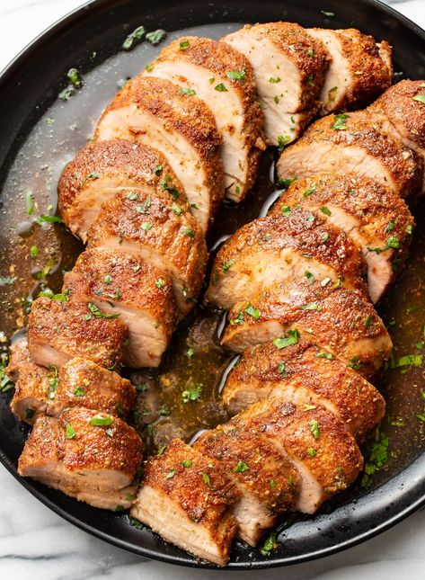 Baked Pork Tenderloin Pork Tenderloin Recipes With Potatoes, Garlic Pork Tenderloin Recipes, Turkey Medallions, Breaded Tenderloin, Baked Tenderloin, Oven Baked Pork Tenderloin, Easy Pork Tenderloin Recipes, Roasted Pork Tenderloin Recipes, Easy Pork Tenderloin