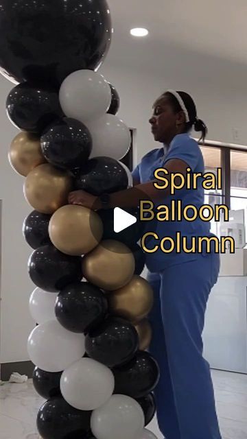 Djufo Ajiboye on Instagram: "How to make a spiral balloon column   https://youtube.com/shorts/wR2iZGm8ySE?feature=share  #balloons #balloondecor #shorts #reels #reelsinstagram #spiralballoons #balloondecor #balloonarch #organicballoons #balloon #goldandblack #okcevents #balloonstyling #balloondesigns #balloonstylist #balloonarch #balloontutorial #balloontutorial #eventdecor #edmondok #edmond #cityofedmonds #balloondecoration" How To Make A Balloon Column Diy, 3 Color Spiral Balloon Column, Gold Party Decorations Diy, Spiral Balloon Column, Balloon Columns Ideas, Ballon Column, Balloon Tips, Prom Balloons, Gold Balloons Decorations