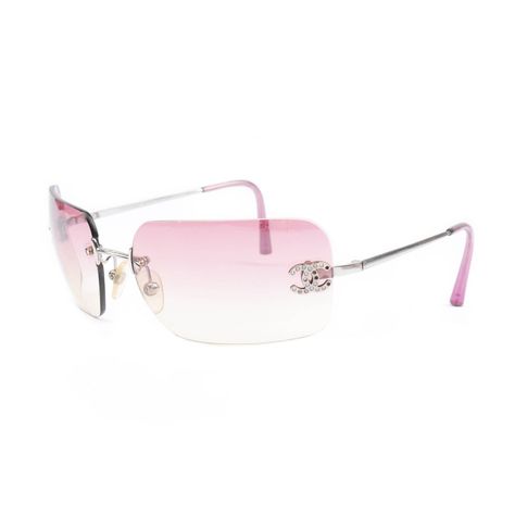 Chanel Glasses, Y2k Sunglasses, Rimless Glasses, Y2k Accessories, Pink Glam, Cool Glasses, Fashion Eye Glasses, June 1st, Pink Chanel