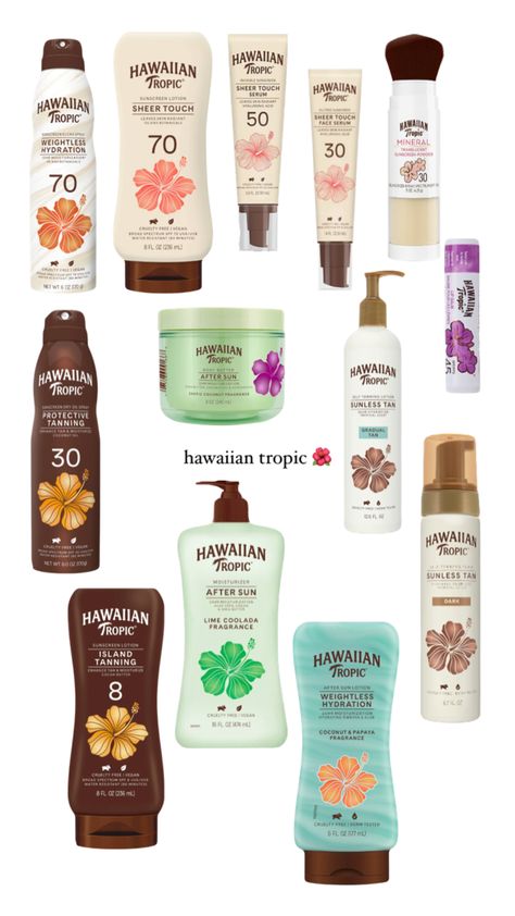 hawaiian tropic 🌺 Hawaiian Tropic Lotion, How To Smell Like Hawaii, Hawaii Tropic Products, Hawaiian Tropic Perfume, Hawaiin Tropics, Hawaii Skincare, Hawaiian Tropic Aesthetic, Hawaiian Products, Hawaiian Tropic After Sun