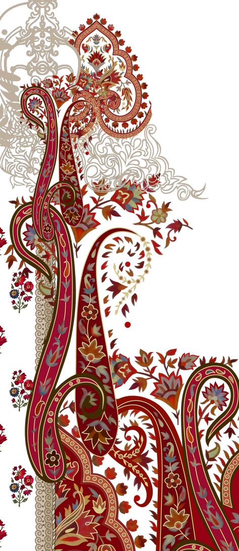 Prints Textile, Paisley Print Design, Baroque Decor, Paisley Wallpaper, Paisley Flower, Baroque Ornament, Print Design Art, Paisley Art, Textile Prints Design