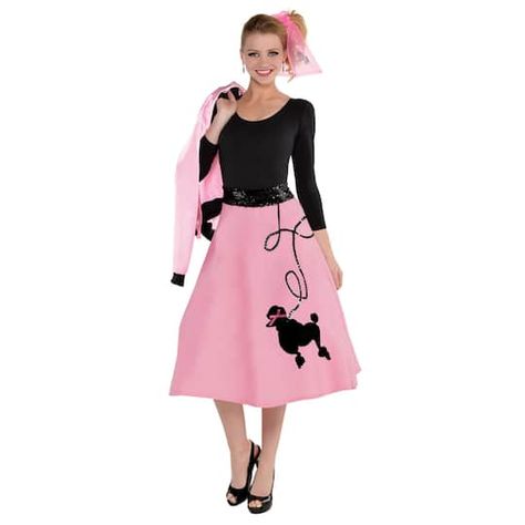 Hippies, Poodle Skirt Halloween Costume, Poodle Skirt 50s, Grease Halloween Costumes, Sock Hop Costumes, Skirt Halloween Costume, Poodle Skirt Costume, Poodle Skirt Outfit, Long Hippie Skirts