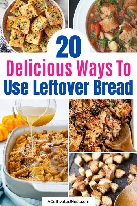 Old Bread Recipes, Recipes With Bread Slices, Recipes With Old Bread, Stale Bread Recipes, Leftover Bread Recipes, Italian Bread Recipes, French Bread Loaf, Baguette Recipe, French Bread Recipe