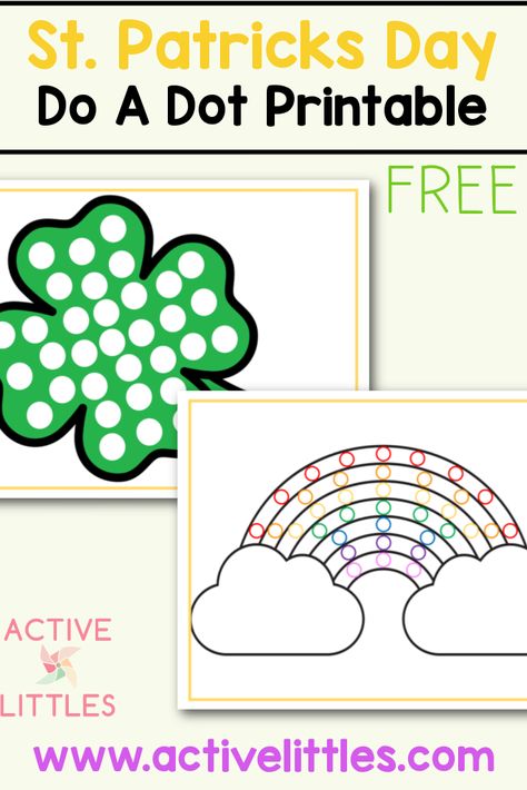 St. Patricks Day Do A Dot Free Printable Free Toddler Printables, Fun St Patricks Day, Dot Marker Printables, Toddler Printables, St Patrick Day Activities, Dots Free, Dot Worksheets, Free Preschool Printables