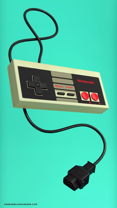 NES controller, Anders Bo Johansson on ArtStation at https://www.artstation.com/artwork/k0y9d Retro Game Controller, Nintendo Controller Art, Gaming Artwork, Retro Game Console, Retro Games, Game Controller Art, Nes Controller, Retro Games Wallpaper, Nintendo Controller