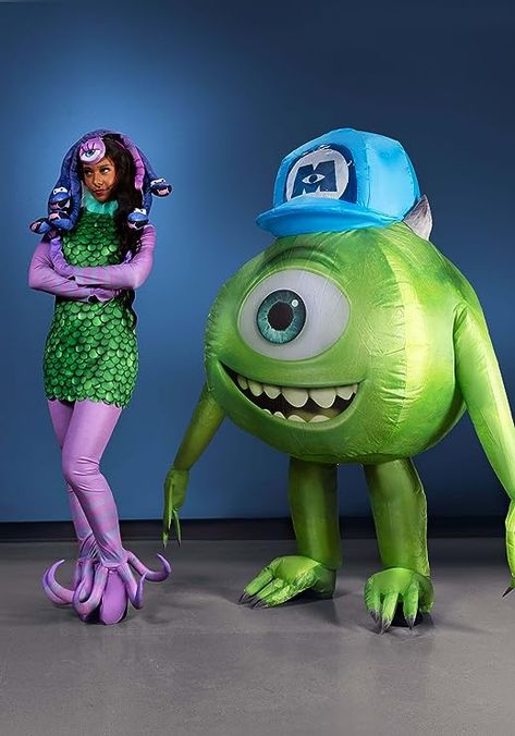 Disguise Adult Monsters Inc Celia Mae Costume for Women Unique Couple Costumes For Halloween, Mike Wazowski And Celia Costume, Monsters Inc Family Halloween Costumes, Monster Inc Family Costume, Mike Wazowski And Sully Costume, Celia Monsters Inc Costume, Monsters Inc Group Costume, Monster Ink Costumes, Celia Costume