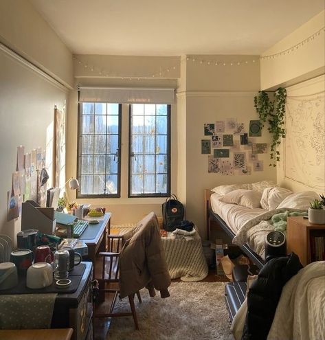 college dorm room ideas college dorm room ideas  aesthetic college dorm room ideas  for guys college dorm room ideas  cozy college dorm room ideas  freshman year Raised Dorm Bed, Cozy Bookshelf Aesthetic, College Dorm Room Ideas Aesthetic Cozy, Suite Dorm Room Ideas, Shared Apartment Ideas, Big Dorm Room, Uni Dorm Aesthetic, Uni Bedroom Ideas, Academia Dorm Room