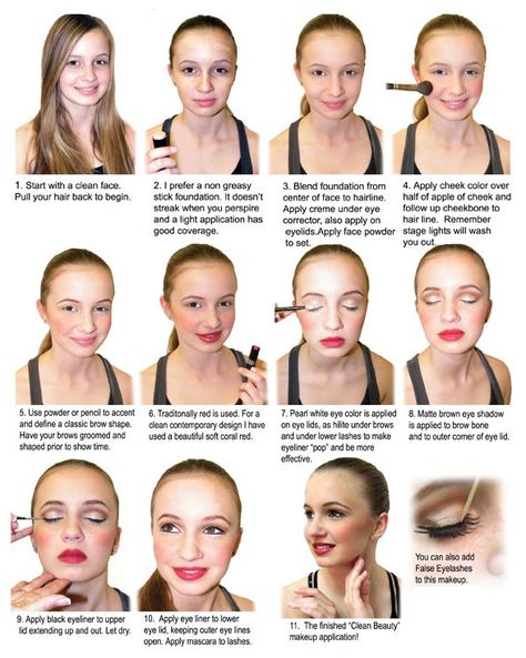 Stage Makeup Dance, Stage Makeup Tutorial, Recital Makeup, Dance Competition Makeup, Ballet Makeup, Competition Makeup, Ballet Recital, Theatre Makeup, Makeup Tutorial Step By Step