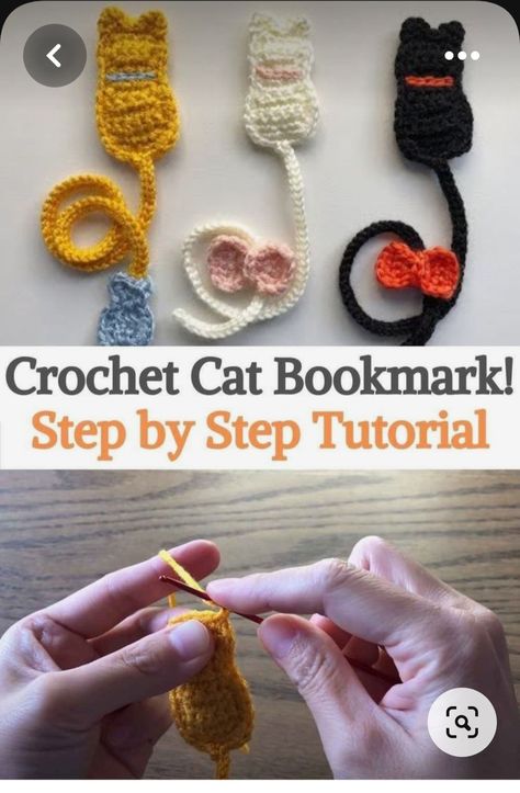 Crochet Cat Bookmark Pattern, Book Crochet Pattern Free, Animal Crochet Bookmark, How To Make Crochet Bookmarks, How To Make A Crochet Bookmark, Crochet Projects Bookmarks, Bookmarks To Crochet, Free Crochet Bookmarks Patterns, Bookmarks Diy Crochet