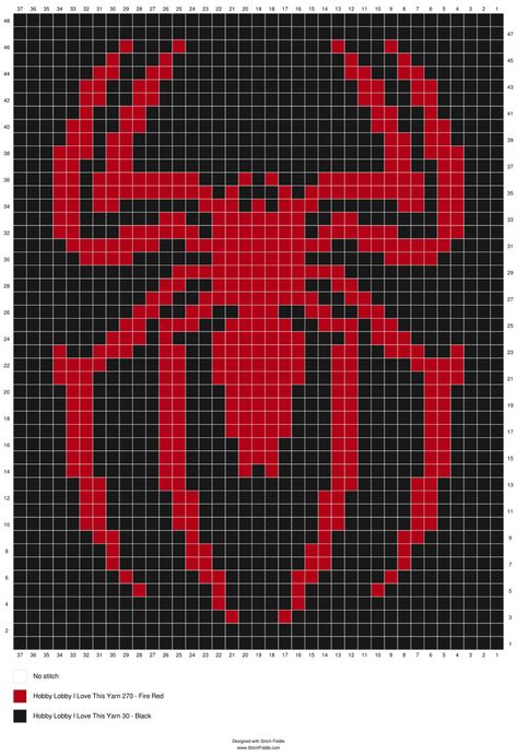 Spiderman Granny Square Pattern, Grid Crochet Patterns Two Colors, Spider Man Crochet Graph, Crochet Blanket Spiderman, Crochet Stitch Graph, Spiderman Grid Pattern Crochet, Spider Man Crochet Sweater, Spiderman Knitting Pattern, Pixel Grid Crochet Spiderman