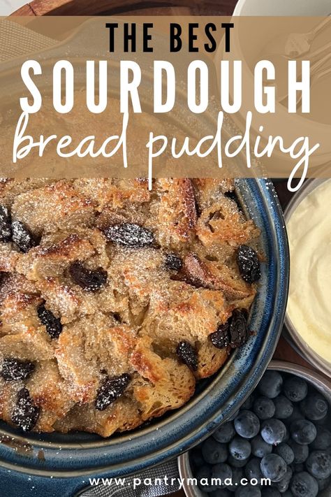 Recipes To Make With Sourdough Bread, Sourdough Bread Desserts, Bread Pudding With Sourdough Bread, Bread Pudding Sourdough, Uses For Stale Bread, Stale Sourdough Bread Recipes, Sweet Sourdough Recipes, Sourdough Bread Pudding Recipe, Sweet Sourdough Bread